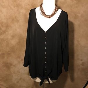 NY Collection Women’s Tie- Front Top, 3X